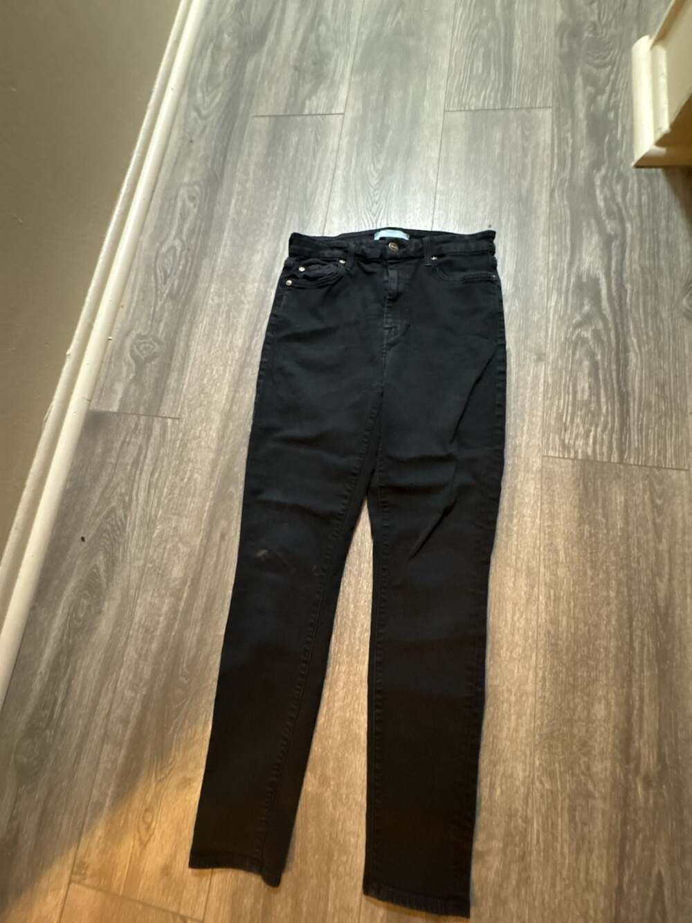 7 For All Mankind Blair Black High-Rise Skinny Jeans